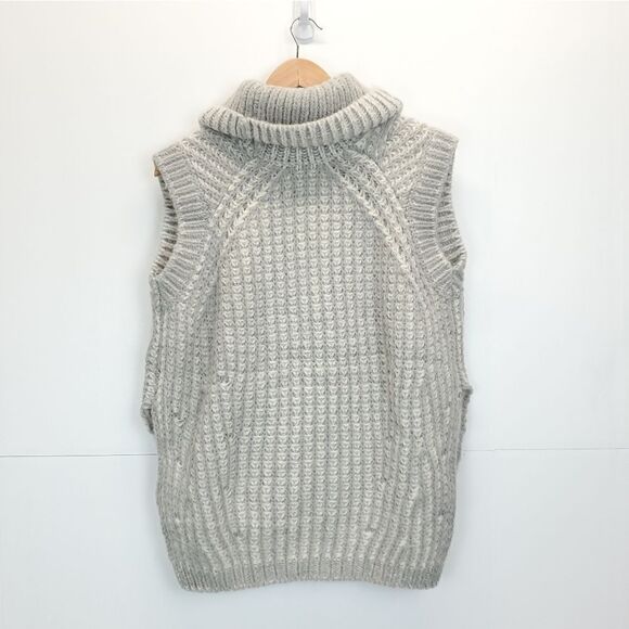 3.1 Phillip Lim Fisherman Rib Cowl Neck Wool Blend Sleeveless Sweater - Picture 7 of 14